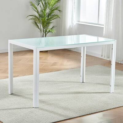 Reiner Contemporary Dining Table Orren Ellis Color White