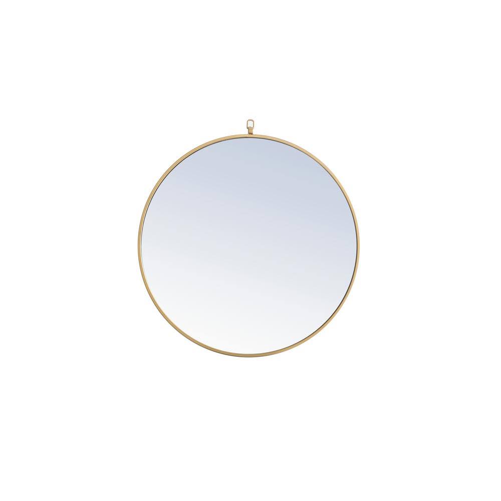 Elegant Furniture Medium Round Brass Modern Mirror (28 in. H x 28 in. W)