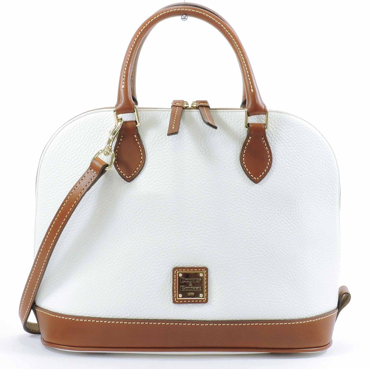 Dooney Bourke Pebble Zip Zip Satchel White