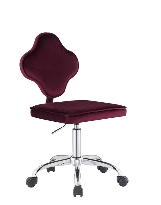 Acme Clover Office Chair Red Velvet