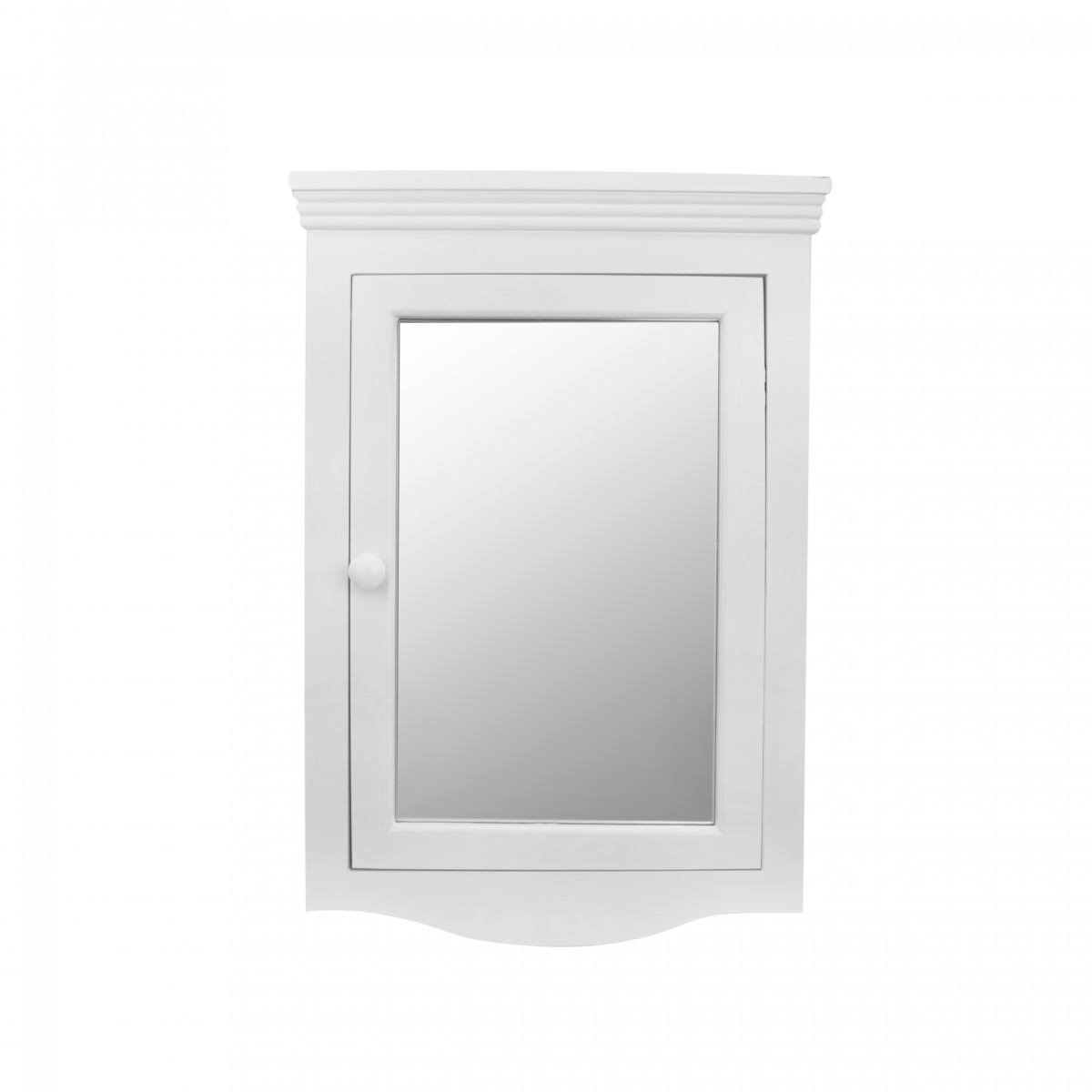 Renovators Supply Corner Medicine Cabinet White Hardwood Wall Mount Recessed Mirror Easy Clean