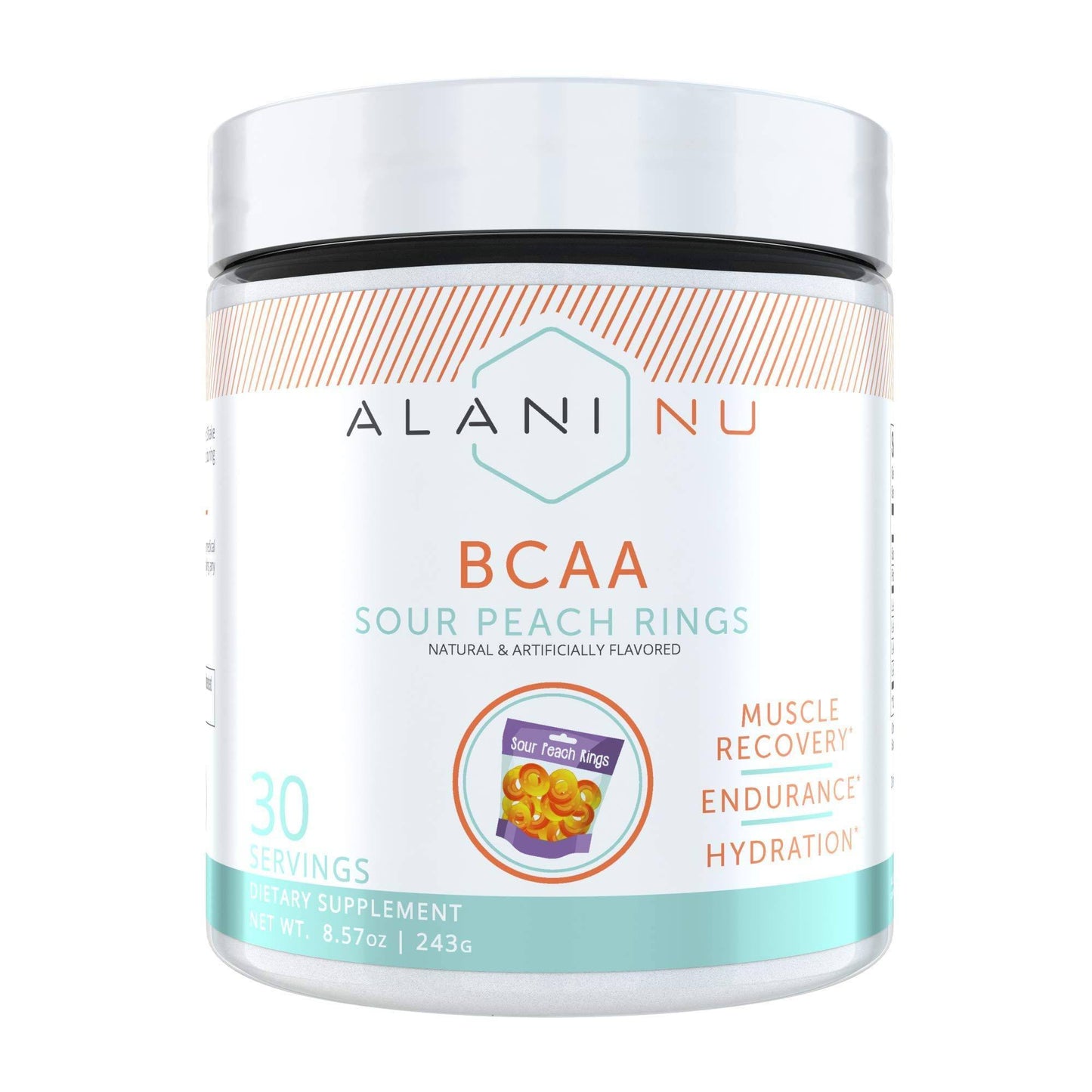 Alani Nu BCAA, Sour Peach Rings - 8.57 oz