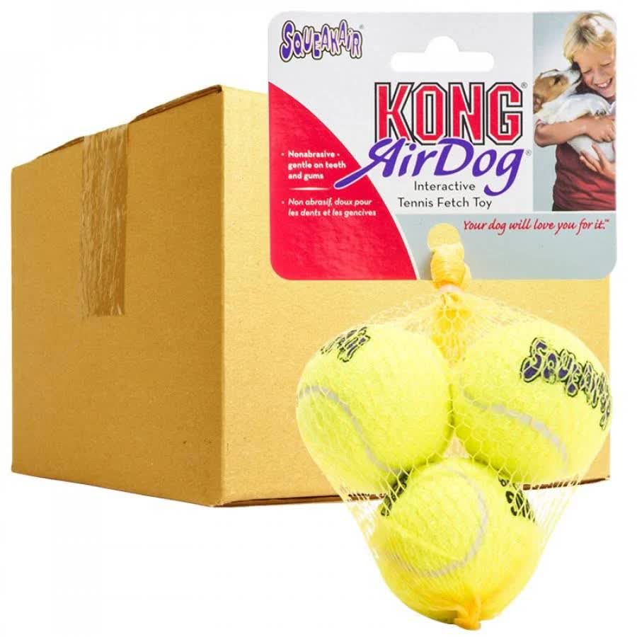 Small 18 Count (6 x 3 ct) Kong Air Dog Squeakair Tennis Balls