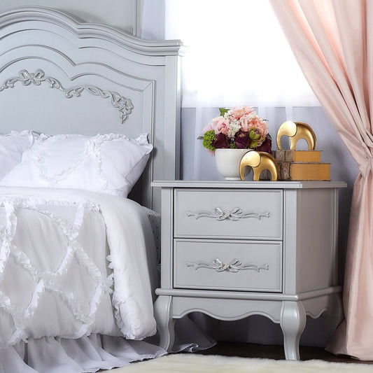 Evolur Aurora Nightstand - Akoya Grey Pearl