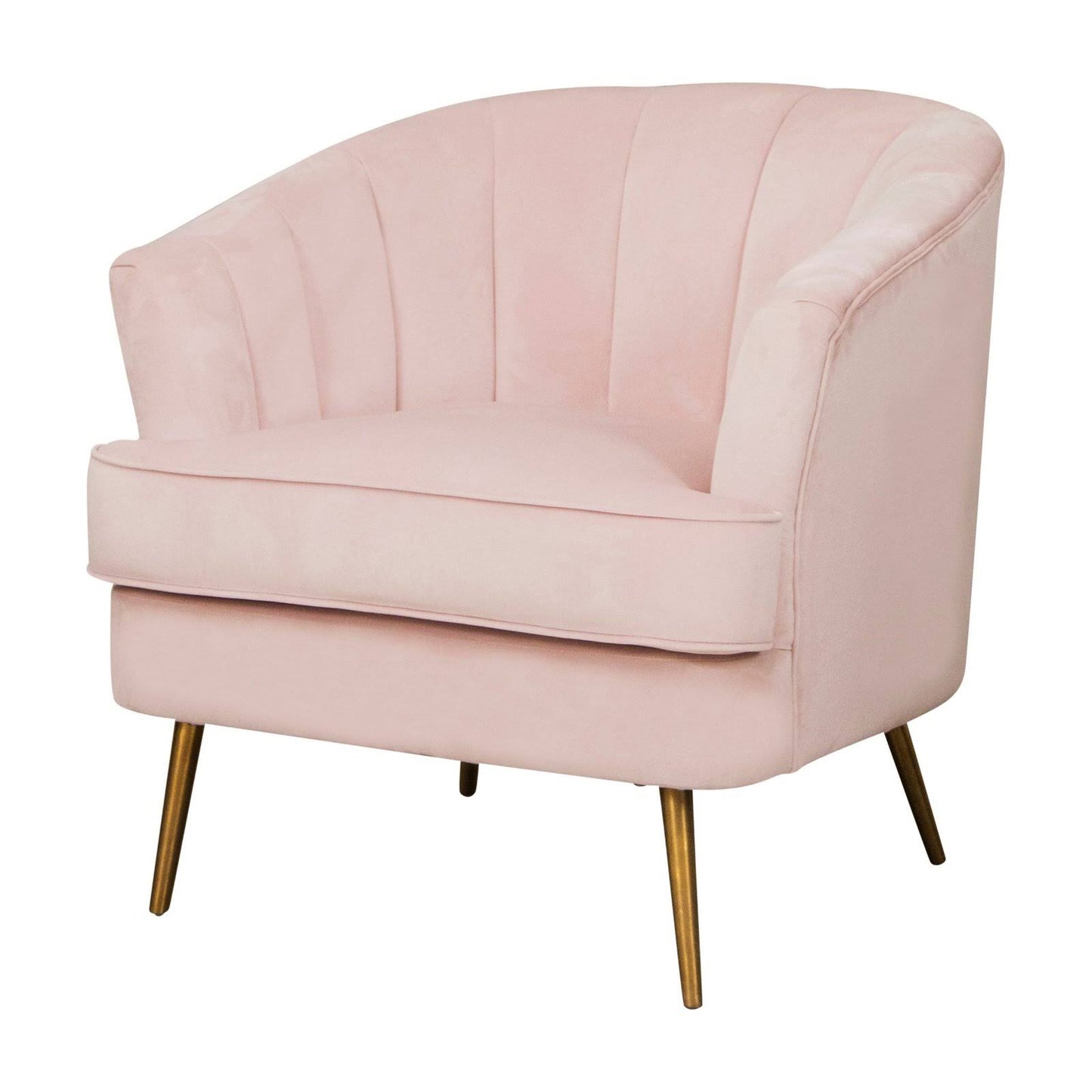 Abbyson Living Bailey Channel Tufted Velvet Accent Chair, Pink