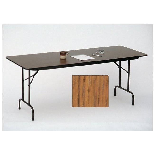 Correll Inc Melamine Standard Fixed Height Folding Table (18 in. x 72 in./Med Oak)