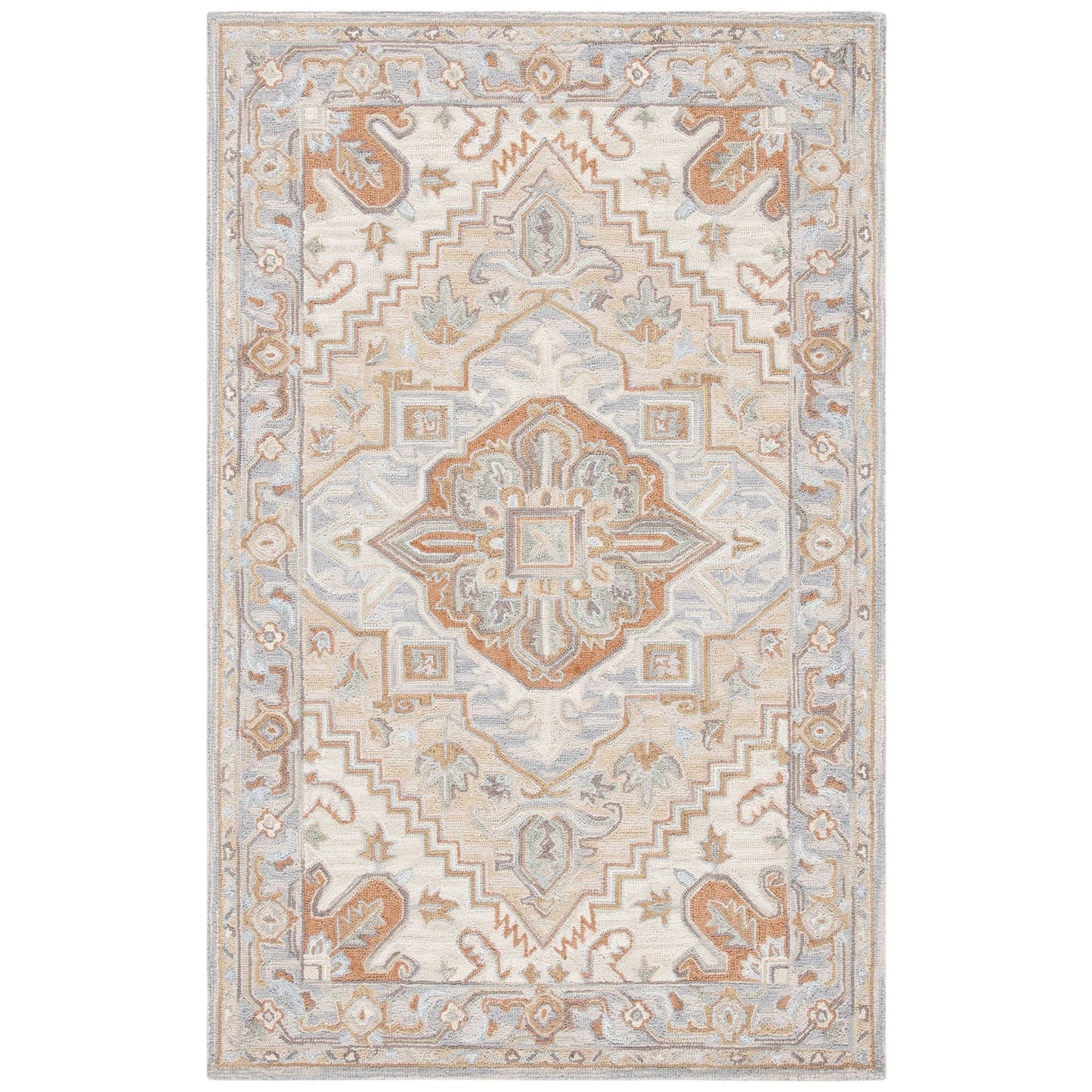 Safavieh Handmade Heritage Shena Traditional Wool Rug - 3 x 5 - Beige/Grey