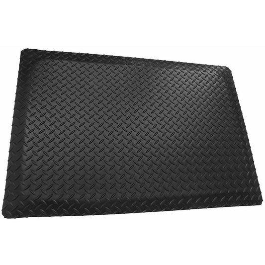 Rhino Anti-Fatigue Mats Black 3 ft. x 2 ft. x 1 in. Diamond Plate Anti-Fatigue Mat