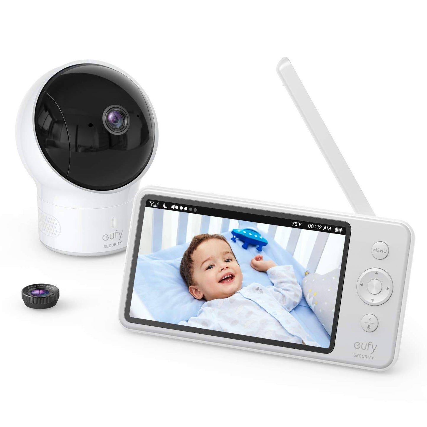 Eufy Security Space view Video Baby Monitor, Ideal For New Moms, 5 Lcd Display, 110° Wide-angle Lens Included, 720p Hd Resoluti