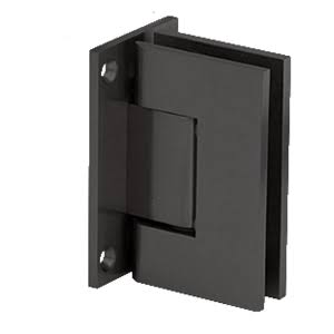 CRL GEN037MBL Matte Black Geneva 037 Series Wall Mount Full Back Plate Standard Hinge Shower Door Hardware