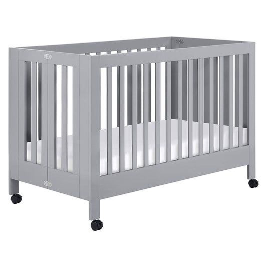 Babyletto Maki Full Size Folding Crib, Grey