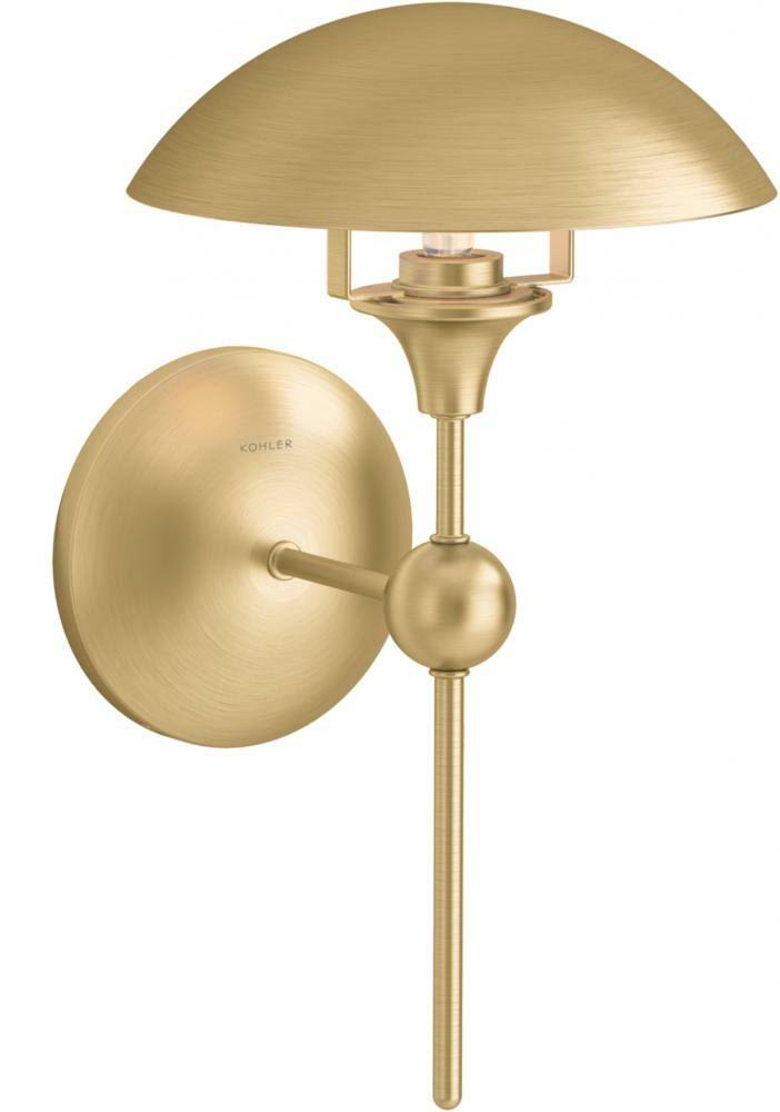 Vorleigh 1-Light Brushed Modern Brass Wall Sconce