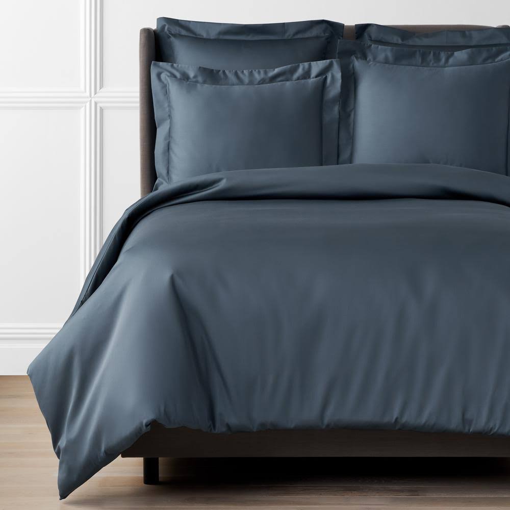 The Company Store Legends Hotel Steel Blue 450-Thread Count Wrinkle-Free Supima Cotton Sateen Twin Duvet Cover