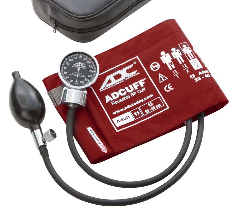 ADC Diagnostix 700 Pocket Aneroid Sphygmomanometer, Red, Adult