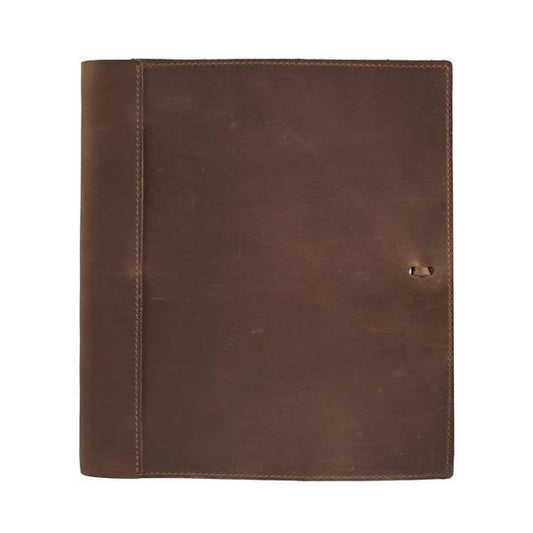 Soft Leather Three Ring Binder / Document Holder - Dark Brown / 0.75 inch