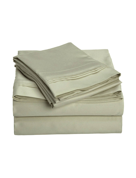 Superior Egyptian Cotton 1000 Thread Count Solid Sheet Set Queen-Sage