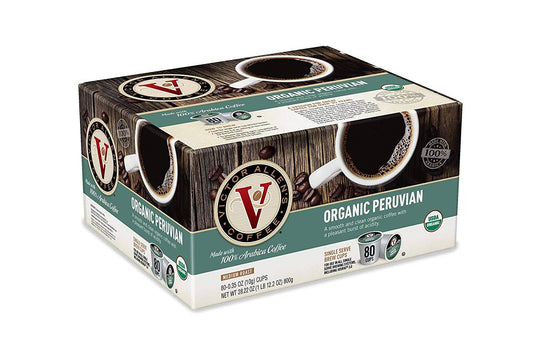 Victor Allens Coffee Organic Peruvian, Medium Roast, Single Serve Coffee Pods for Keurig K-Cup Brewers 80 Count