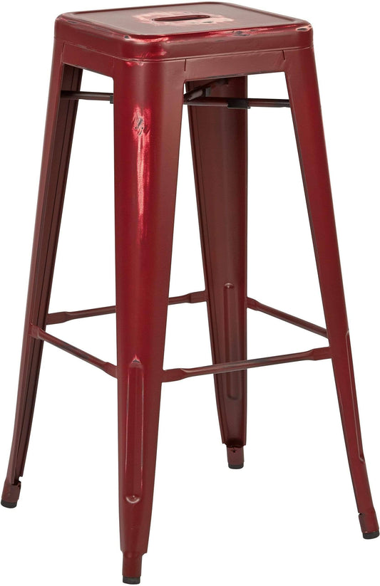 Bristow 30 Antique Metal Barstool Antique Red Finish 4 Pack