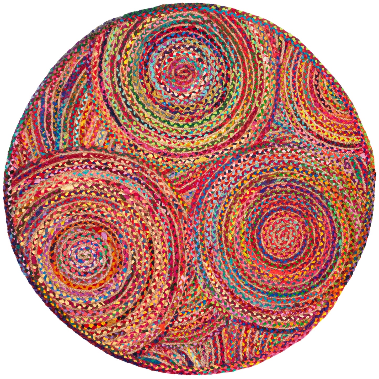 Safavieh Cape Cod Rug Collection CAP203A - Red / Multi - 8 x 8 Round