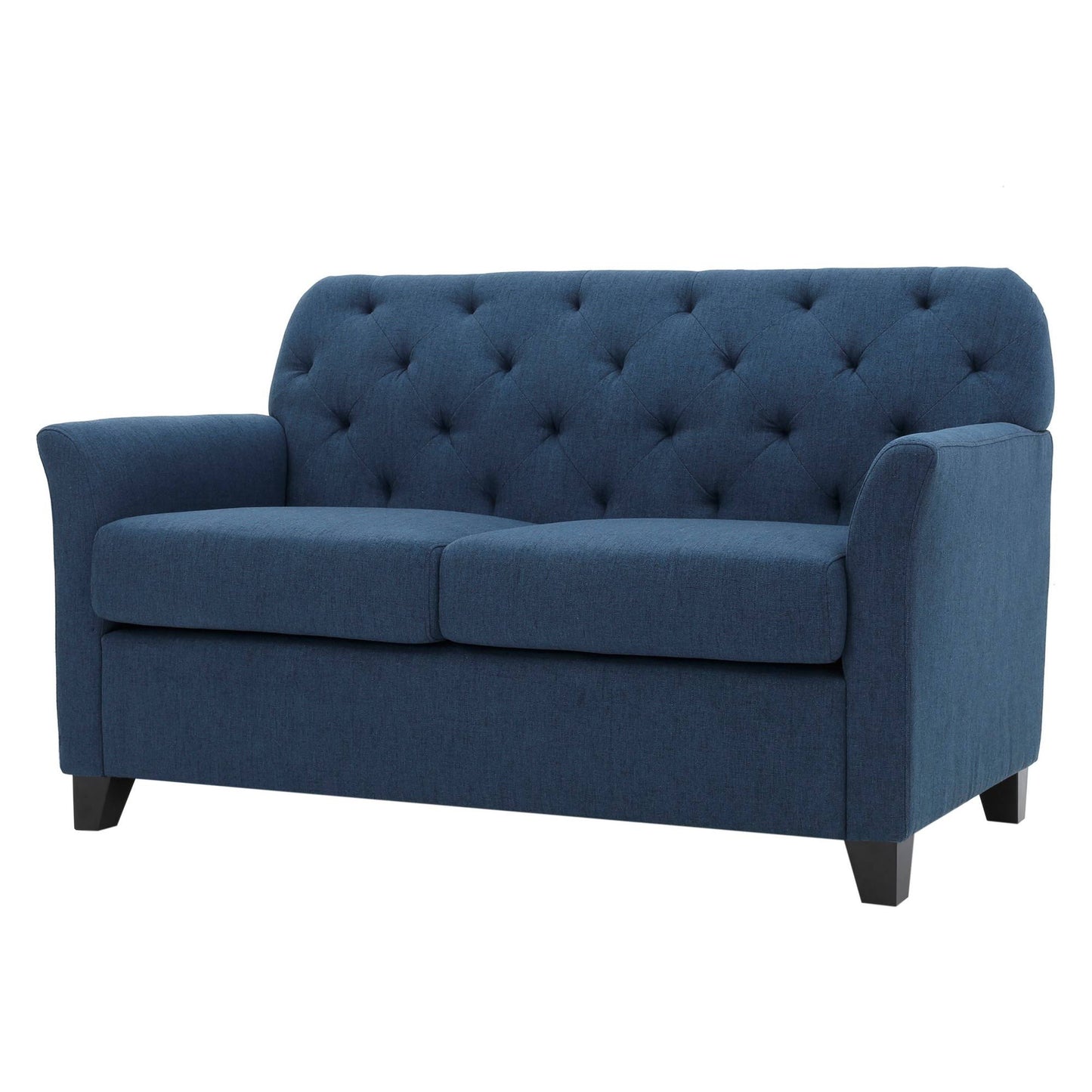 Christopher Knight Home Jessup Tufted Fabric Loveseat Sofa by, Dark Blue