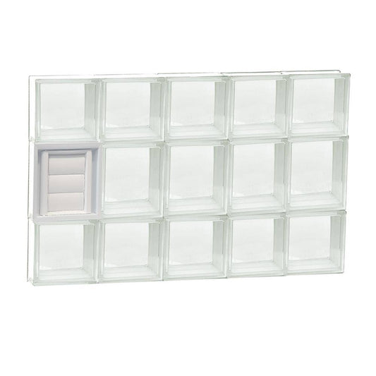 Clearly Secure 28.75 in. x 19.25 in. x 3.125 in. Frameless Clear Glass Block Window with Dryer Vent