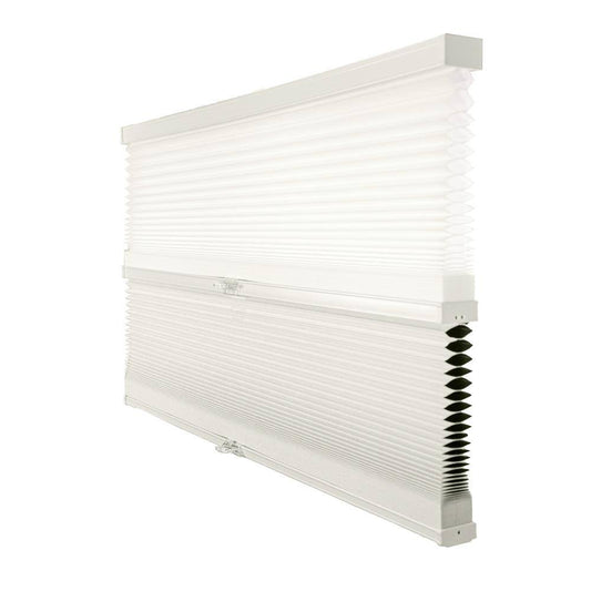 Chicology Cut-to-Width White Dove 9/16 in. Light Filtering and Privacy Cordless Cellular Shade - 25.5 in. W x 48 in. L, White Do