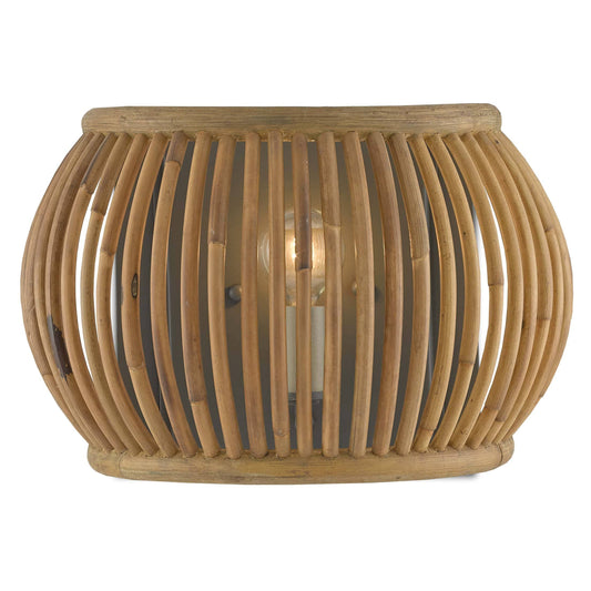 Currey Company 5000-0135 Africa Wall Sconce in Hiroshi Gray/Natural