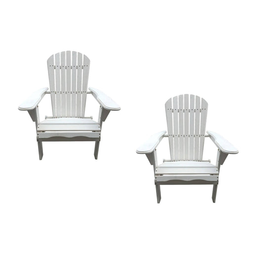 W Unlimited Oceanic Wooden Patio Adirondack Chair in White (Set of 2)