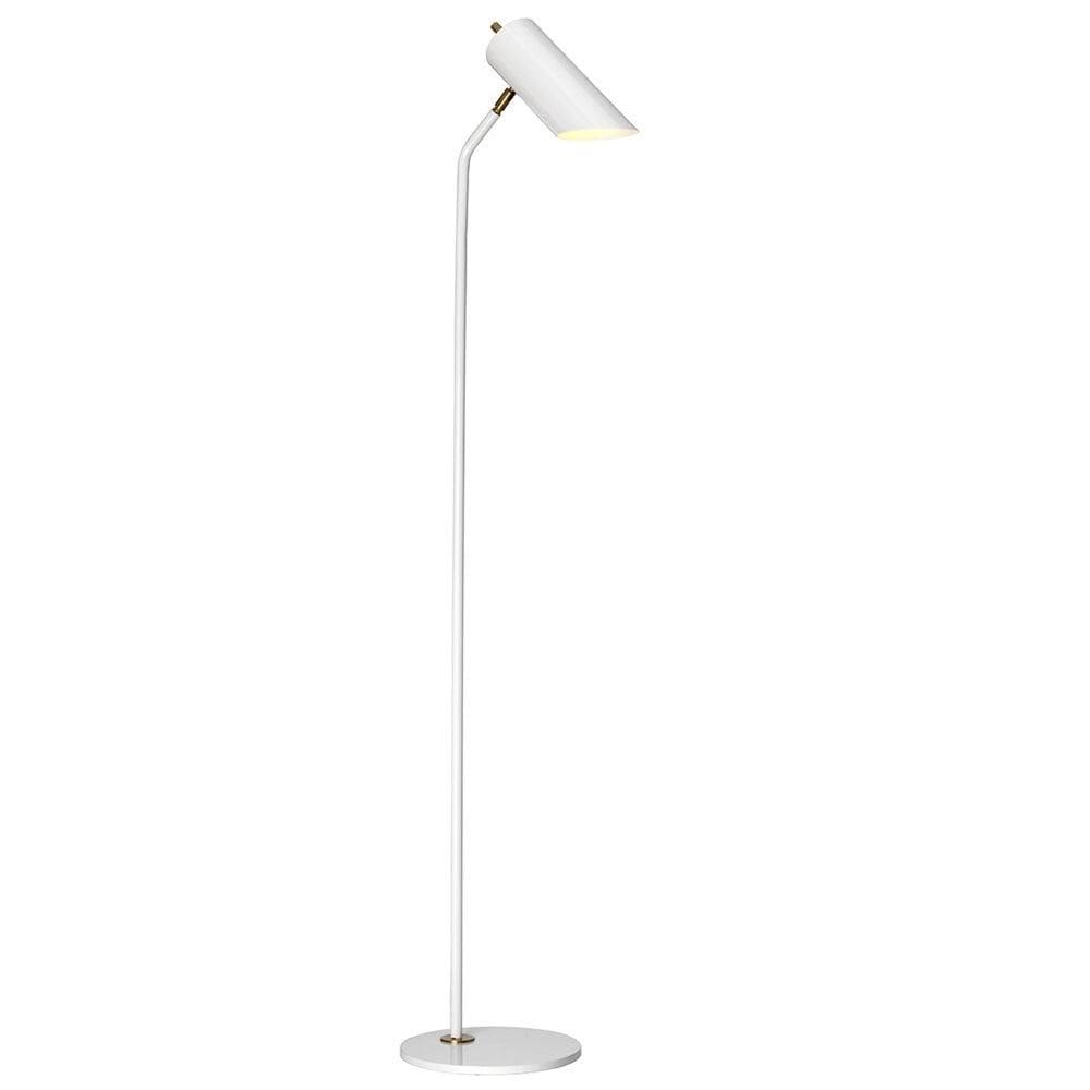 Elstead Quinto Floor Lamp - White/Aged Brass Living Room Floor Lamps