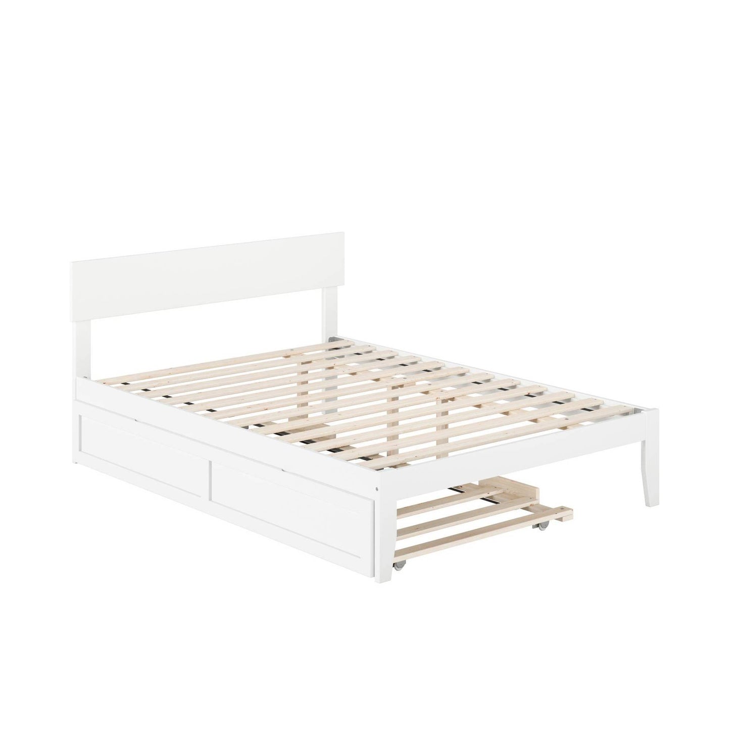 Atlantic Furniture Boston Bed with Twin Trundle, Full, White