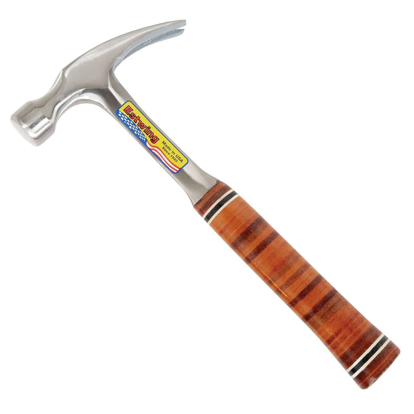 Estwing Hammer - 12 oz Straight Rip Claw with Smooth Face Genuine Leather Grip - E12S