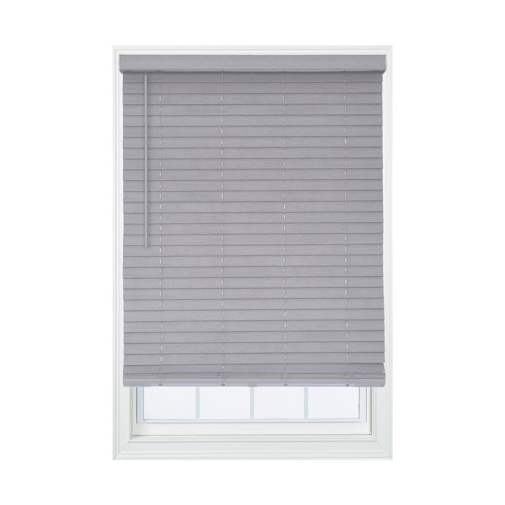 Allen + Roth 2-in Slat Width 40.25-in x 72-in Cordless Gray Faux Wood Room Darkening Horizontal Blinds | DFWDB4272-40.25