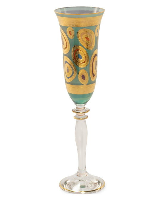 Vietri Regalia Aqua Champagne Glass