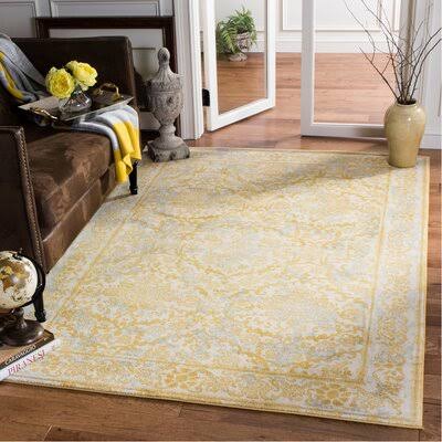 Aquene Ivory/Gold Area Rug Charlton Home Rug Size  Rectangle 22