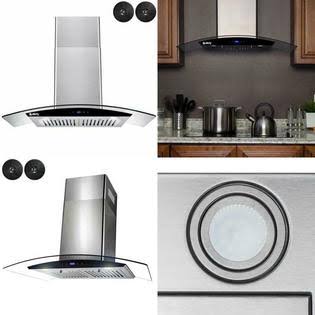 AKDY 30 in. 217 CFM Convertible Wall Mount Range Hood in Stainless Steel w/ Tempered