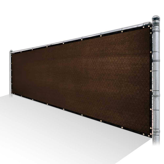 ColourTree 8 ft. x 11 ft. Brown Privacy Fence Screen Mesh Cover Screen with Reinforced Grommets for Garden Fence (Custom Size)