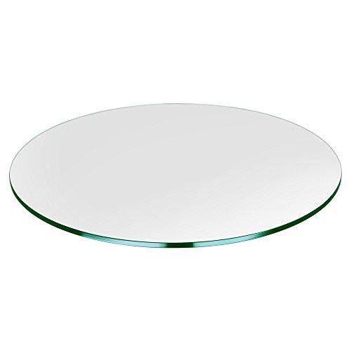 Dulles Glass Mirror Round Glass Table Top 1/4 inch (6mm) Thick Flat Polish Edge Tempered, 32, Clear