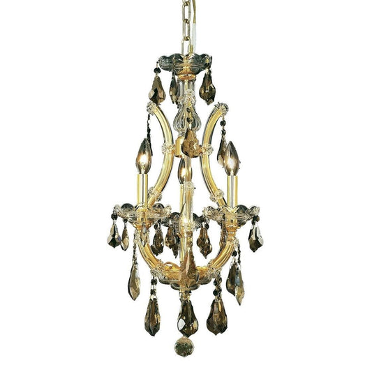 Fleur Illumination 4 Light Gold Chandelier, Clear