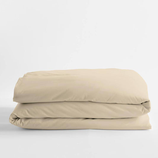 The Company Store Legends Sand Solid Egyptian Cotton Sateen Oversized King Duvet COVER, Brown