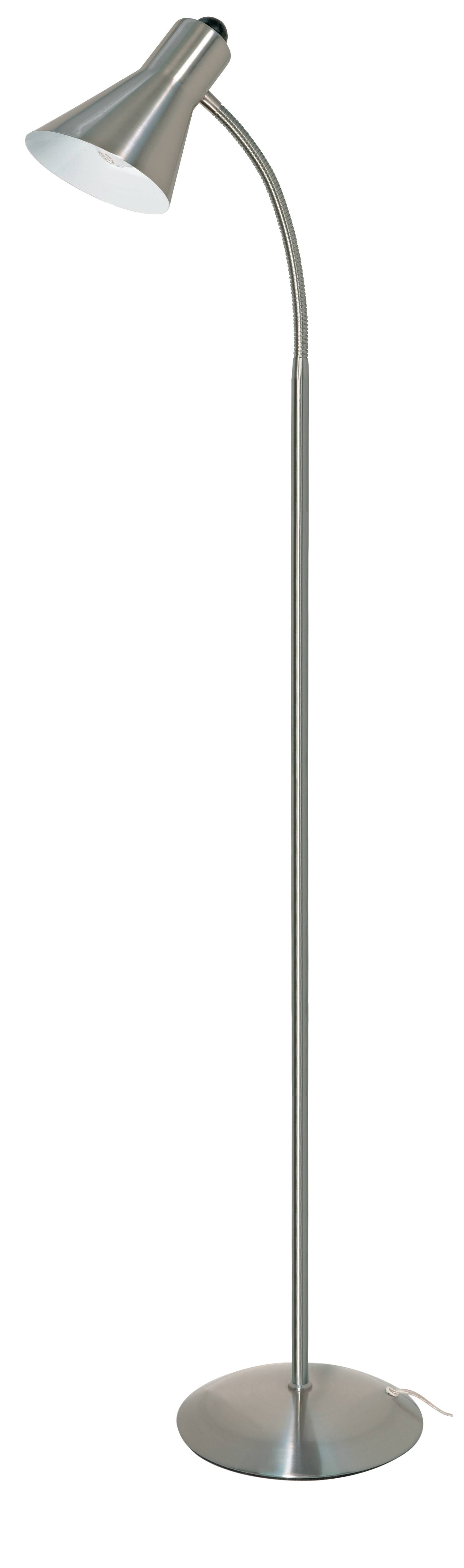 Satco 60/807 Gooseneck Floor Lamp - Brushed Nickel