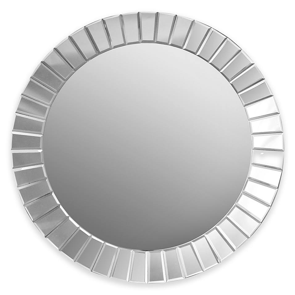 Abbyson Christopher Round Wall Mirror, Silver