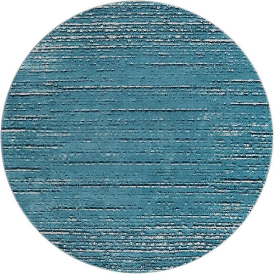 Unique Loom Oasis Rain Area Rug - 7 0 x 7 0 Round - Blue