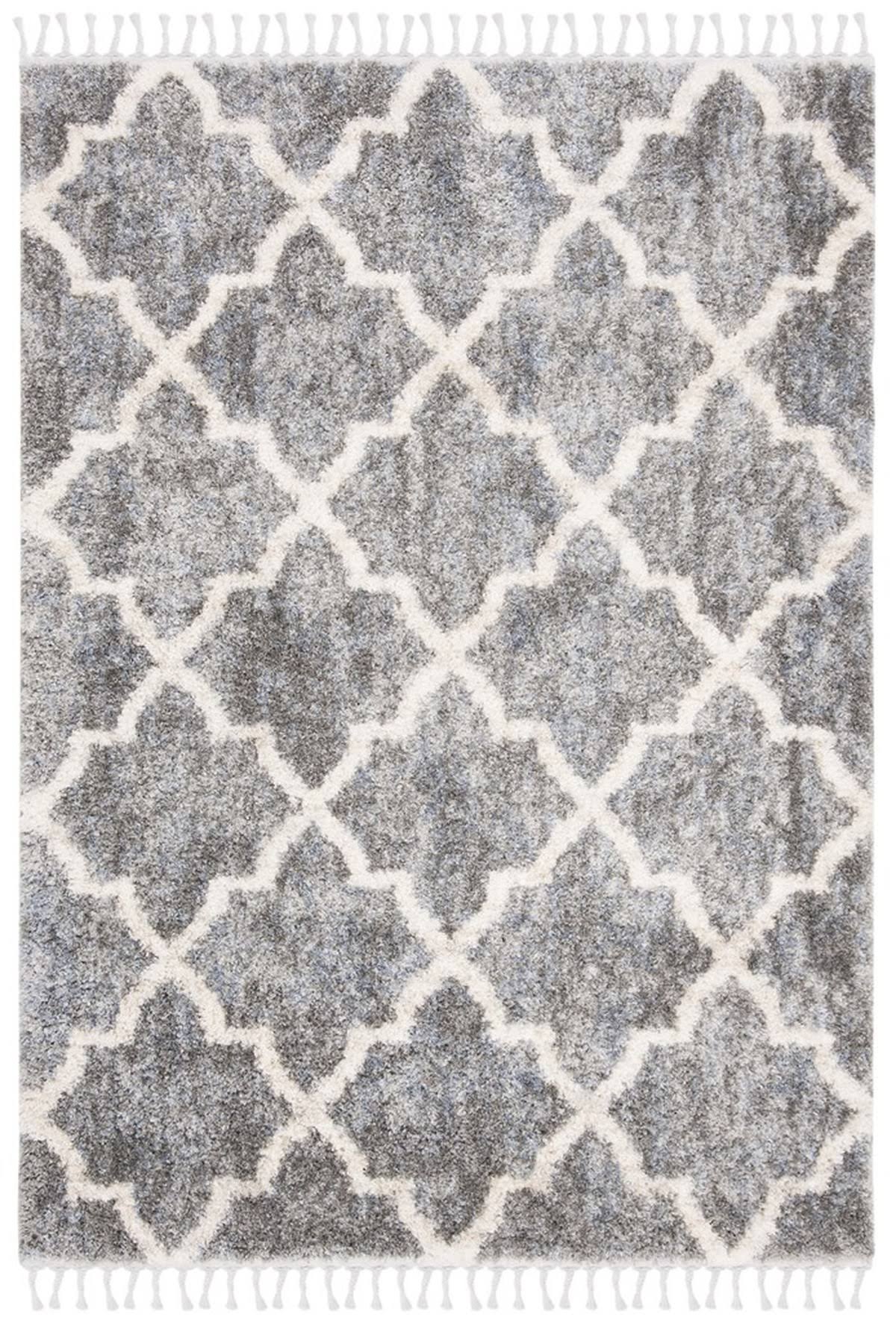 Safavieh Berber Fringe Shag 627 Area Rug | Grey / Cream | 67