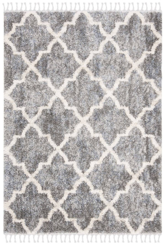 Safavieh Berber Fringe Shag 627 Area Rug | Grey / Cream | 67