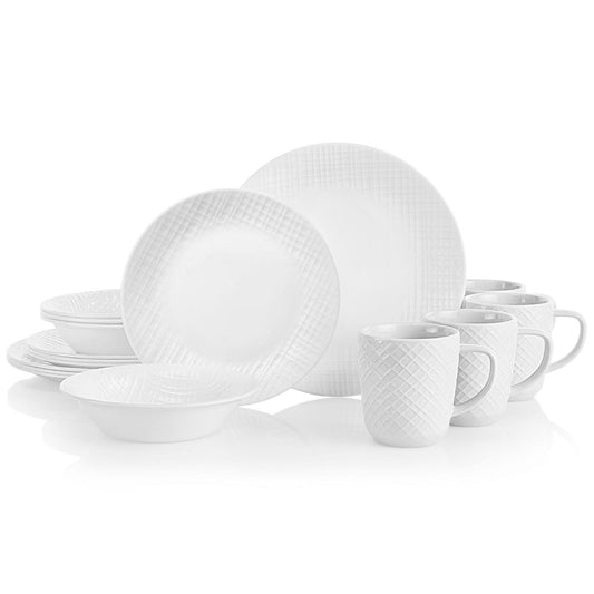 Corelle Linen Weave 16-Piece Dinnerware Set