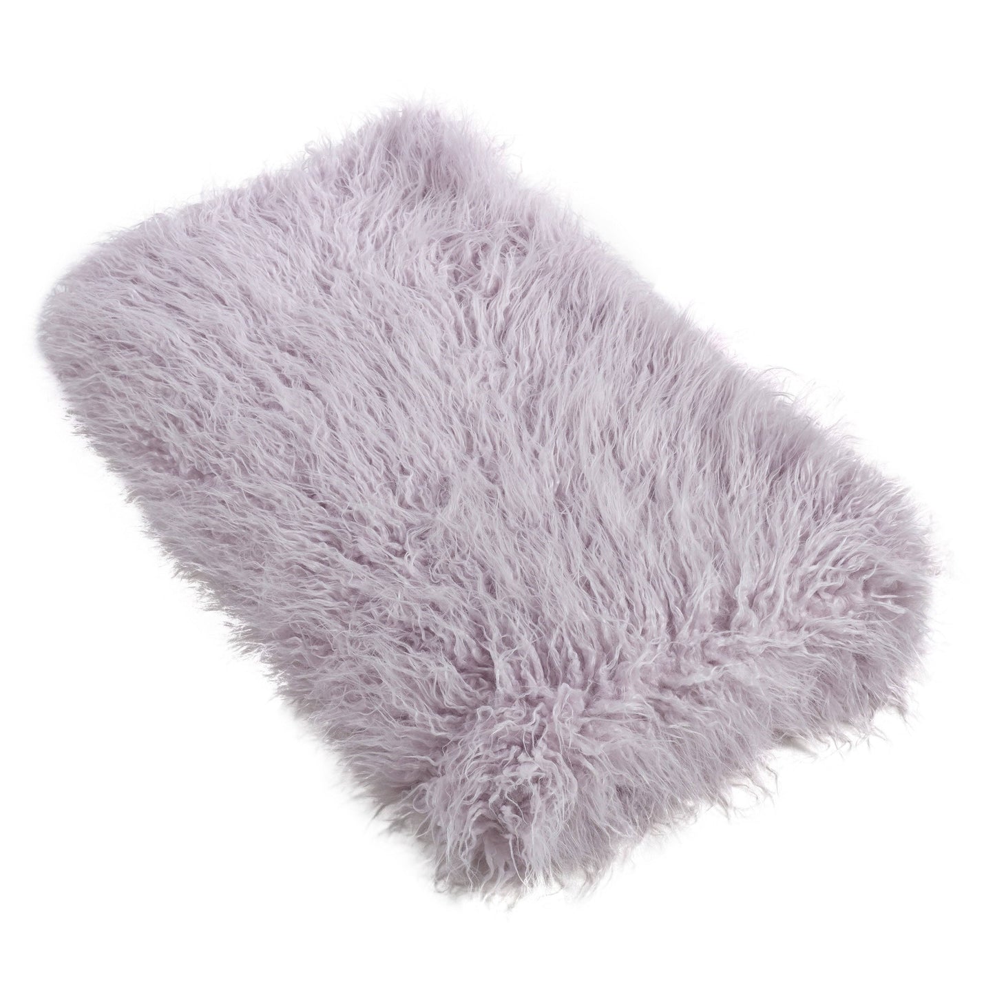 Saro Lifestyle TH706.LV5060 Throw Blanket with Faux Mongolian Fur Design Lavender