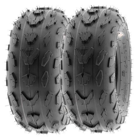 Set Pair of 2 Sunf 18x7-7 18x7x7 Sport 4 Ply ATV Tires A007, Black