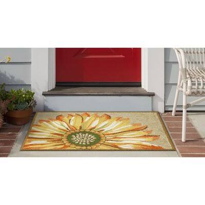 August Grove Ismay Sunflower Gold/Yellow Indoor/Outdoor Area Rug