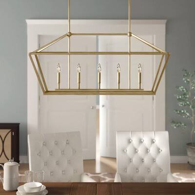 Snellville 5 - Light Kitchen Island Linear Pendant Finish: Modern Gold