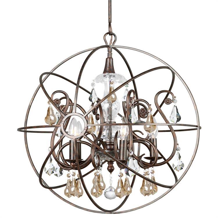 Crystorama Solaris 5-Light Chandelier Bronze 9026-EB-GS-MWP